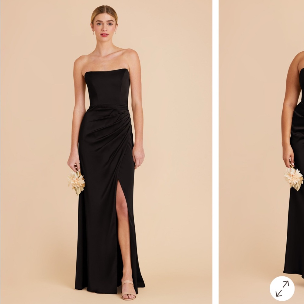 Birdy Grey Anne Matte SatinStrapless Black Gown